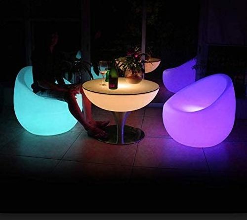 Changing LED Light Up Furniture Round Egg Shape Chair Pub Club Lounge Party Seat