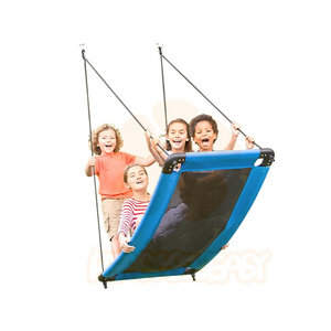 Padded Steel Frame Platform Kids Swing Rectangle Nest Fabric Flying Saucer Tree Swing with Comfy Mat