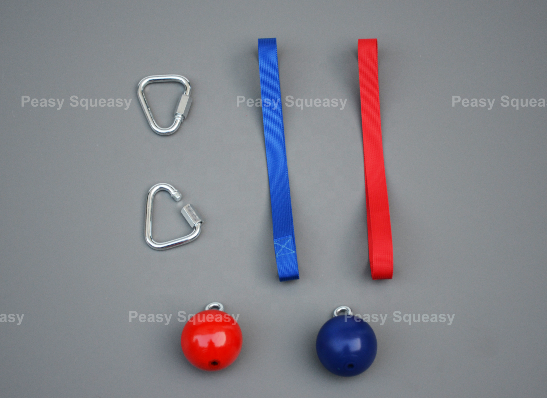 Colorful Red Blue Black Monkey Bar Kits Ninja Balls With Strap and lock for sale