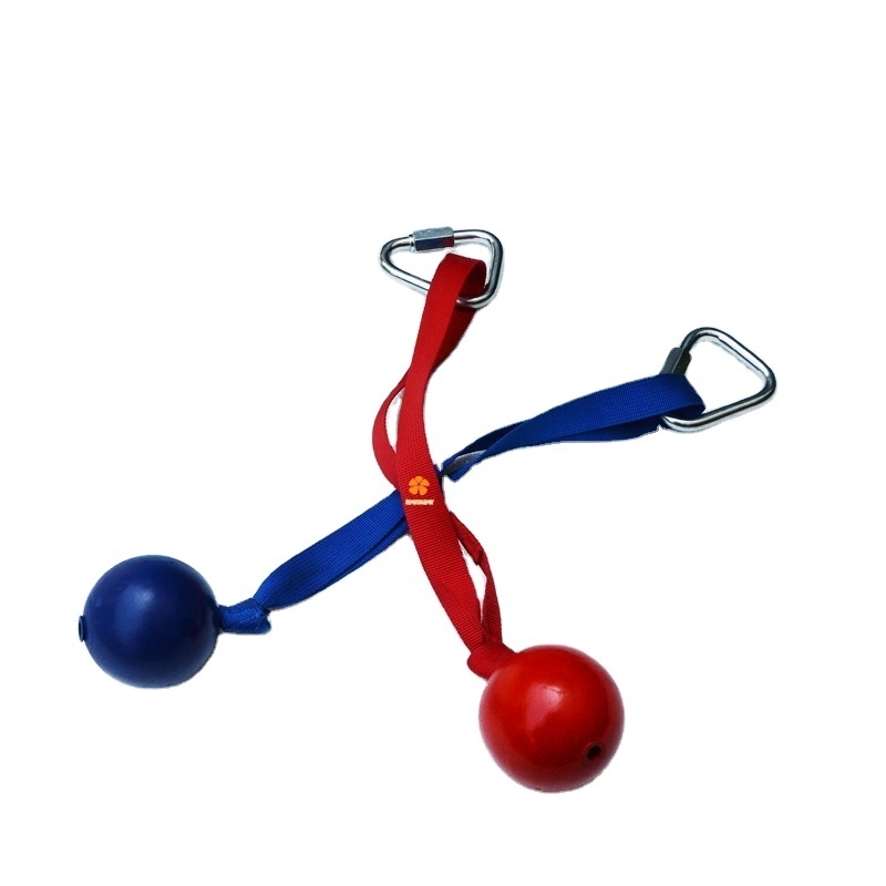 Colorful Red Blue Black Monkey Bar Kits Ninja Balls With Strap and lock for sale