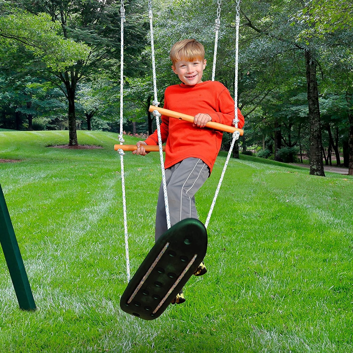 Green Black Skateboard Swing Standing Swing for Outdoor Swing Set