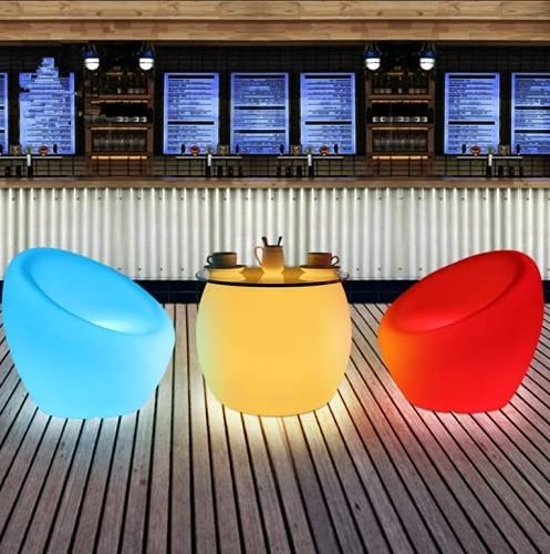 Changing LED Light Up Furniture Round Egg Shape Chair Pub Club Lounge Party Seat