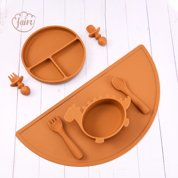 Custom Wholesale Silicone Shell Placemat Kid Placemats  Toddler Easy To Clean Baby Silicone Tableware Mat