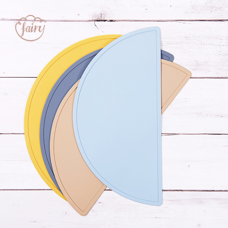 Custom Wholesale Silicone Shell Placemat Kid Placemats  Toddler Easy To Clean Baby Silicone Tableware Mat