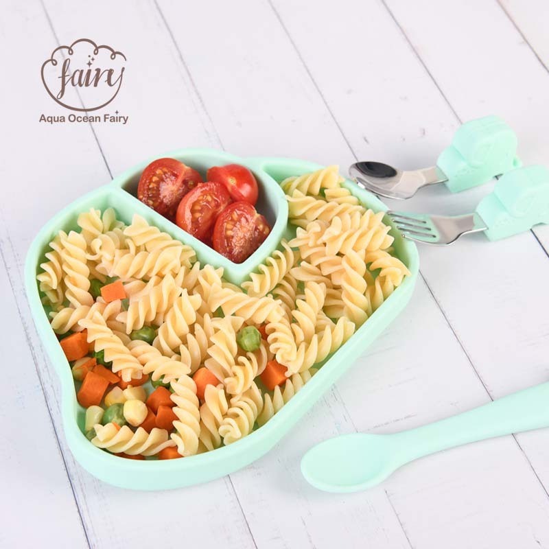 Bpa Free Non-toxic Suction Plate Bowl Silicone Bib Tableware Feeding Weaning Set For Baby Toddler