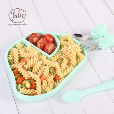 Bpa Free Non-toxic Suction Plate Bowl Silicone Bib Tableware Feeding Weaning Set For Baby Toddler