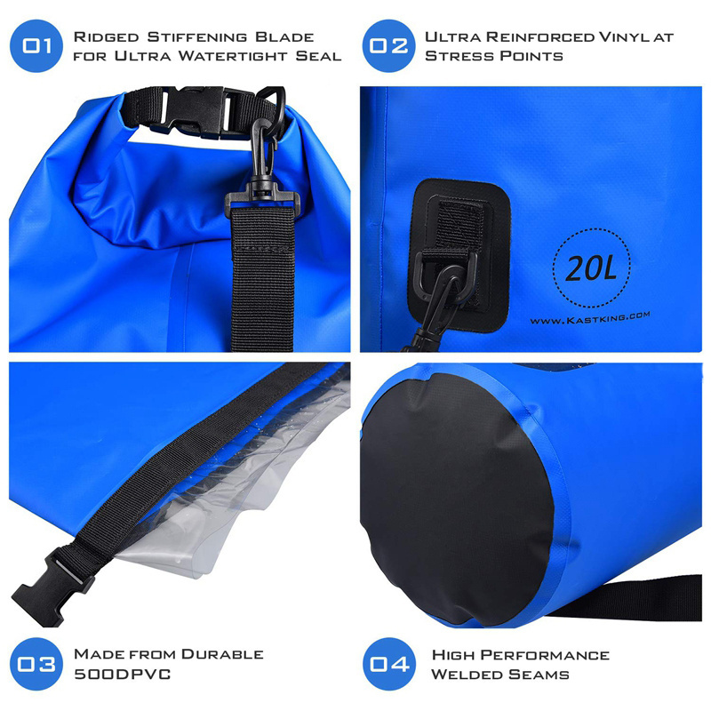 Wholesale Waterproof Dry Bags 500D PVC Outdoor Bags for Kayaking Boating Skiing Hiking Camping Swimming Water Proof Sport Bags