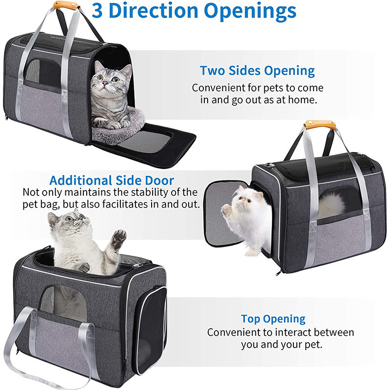 Custom Foldable Pet Carrier Bags Oxford Portable Dog Cage For Travel Collapsible Handheld Breathable Bags Tote Pet Carry Bags