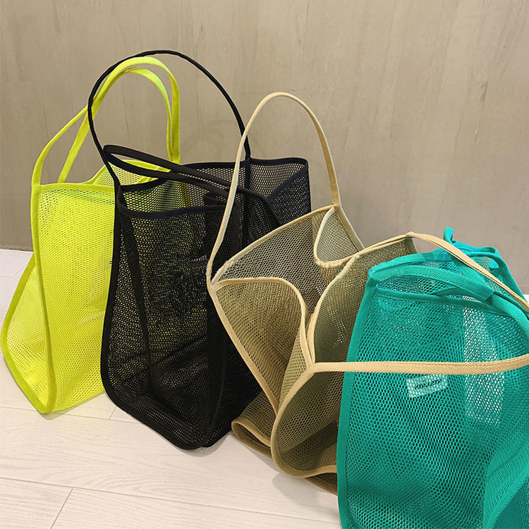 OEM Custom Sac A Main Femme Hollow Out Handbags For Women Luxury Bolsos De Mujer Mesh Beach Tote Bags Ladies Woven Shopping Bags