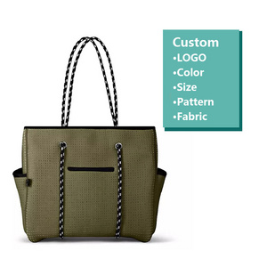 Custom Sunny Beach Luxury Tote Shoulder Bag For Women Multifunctional Large Beach Neoprene Light Handbags Bolsas Female