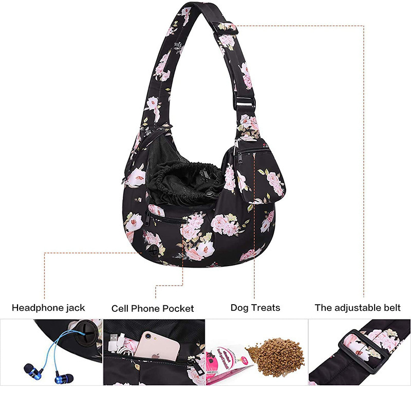 OEM Portable Pet Carrier Bags for Small Dog and Cats Adjustable Single Shoulder Bags Breathable Travel Pet Carry Crossbody Bags