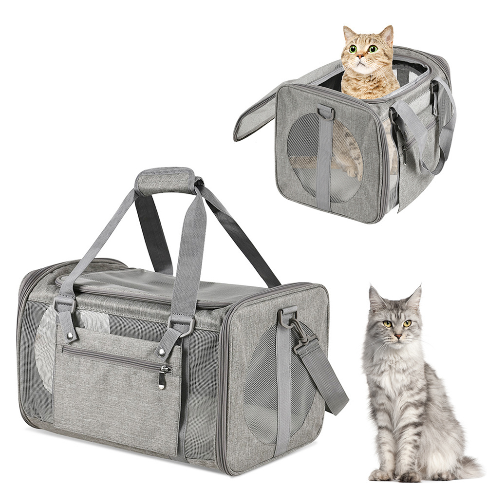 Portable Cat Bag Outdoor Travel Foldable Pet Carrier Suitcase for Cats Crossbody Bag Transportation Breathable Cat Carrying Bag