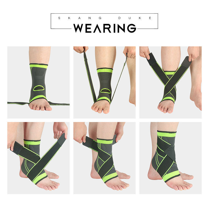 Wholesale Nylon Ankle Brace Adjustable Breathable Belt for Fitness Exercise foot Drop Brace Sport Protector Sleeve Ankle Support