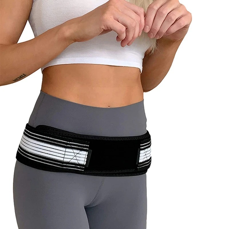 Sacroiliac Si Joint Hip Belt Adjustable Hipbone Belt Stretch Breathable Pelvic Floor Muscle Trainer Abdominal Slimming Belt