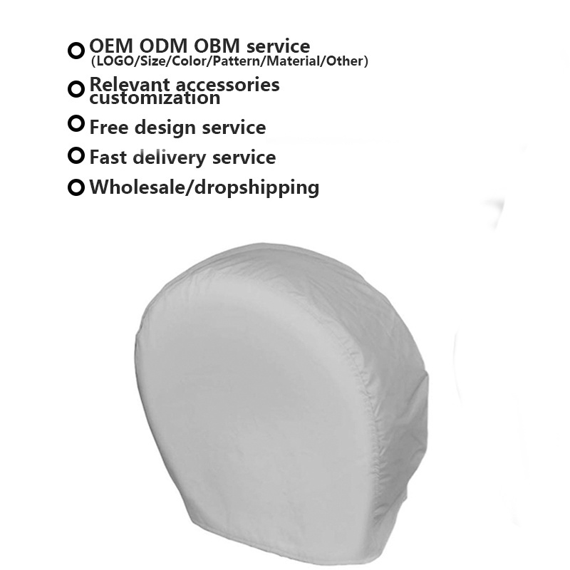 OEM ODM 600D Polyester Spare Tire Covers Waterproof Sun Protection Dust Proof Bag Tyre Protector Storage Shade Wheel Covers