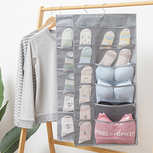 Hanging Clothes Storage Bags Oxford Double Sided Underwear Socks Bra Organizer with 15 30 Grid Mesh Home Foldable Storage Rack