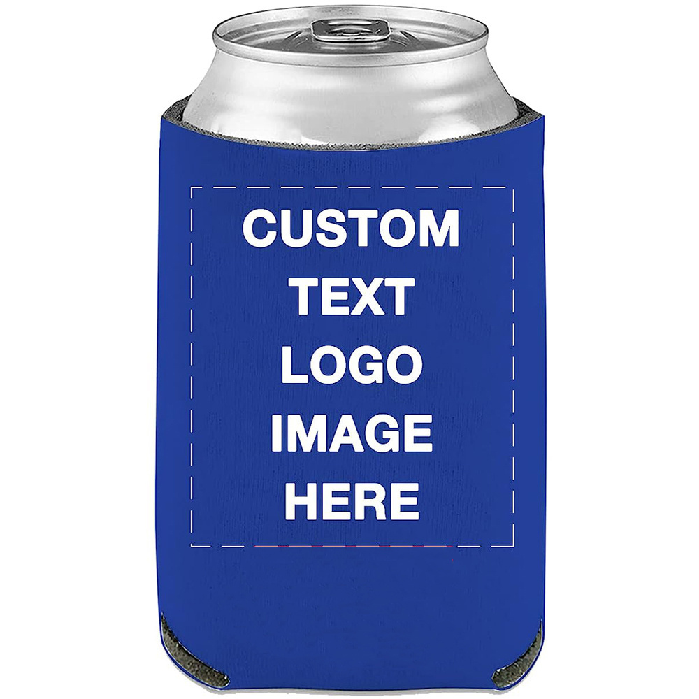 Custom Logo Drink Cooler Insulated Can Covers for Birthdays Wedding Reusable Collapsible Beer Sleeves Holder Soft Can Cooler