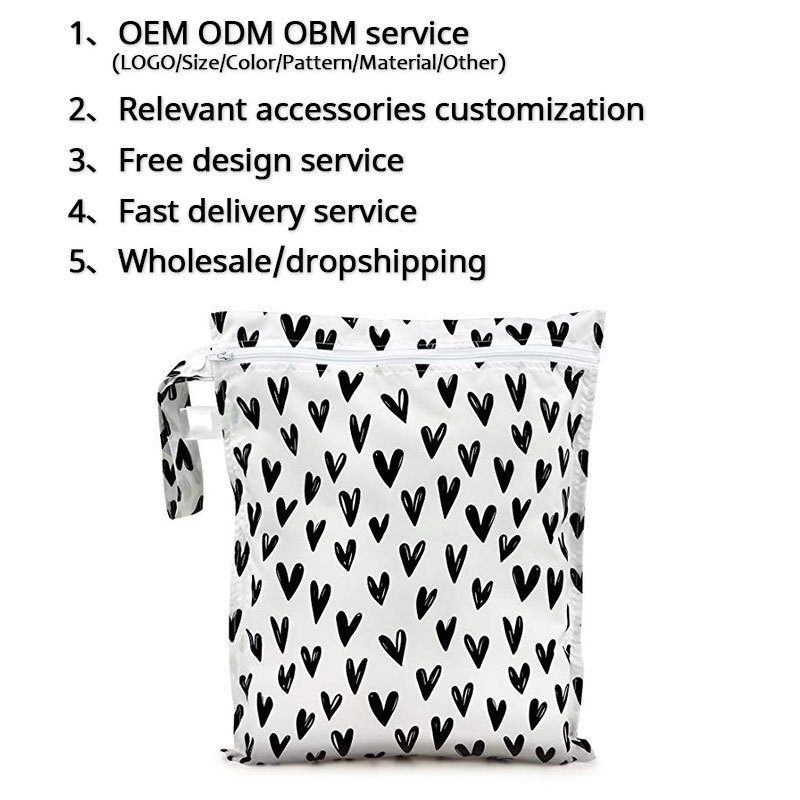 OEM Polyester Diaper Bag Cosas De Bebe Outdoor Travel Waterproof Bag Swimwear Wet Bikini Pouch Washable Reusable Mummy Tote Bags