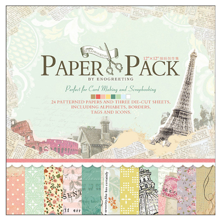 12*12IN 24 sheets Paper Pack Scrapbooking Paper Pad  Background Paper Craft Pack Scrapbooking Card Making