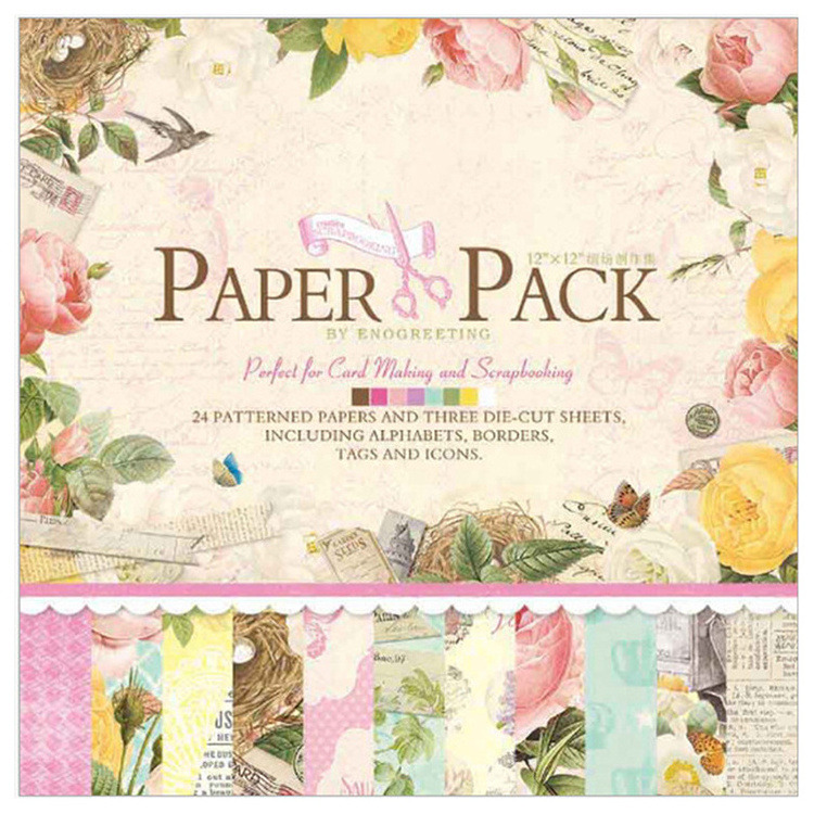 12*12IN 24 sheets Paper Pack Scrapbooking Paper Pad  Background Paper Craft Pack Scrapbooking Card Making