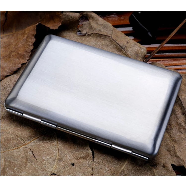 Brushed Stainless Steel Credit Card Holder Round Edge Wallet Business Credit Card Holder Metallic Card Holder