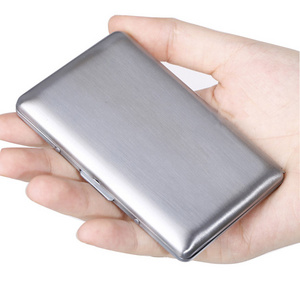 Brushed Stainless Steel Credit Card Holder Round Edge Wallet Business Credit Card Holder Metallic Card Holder