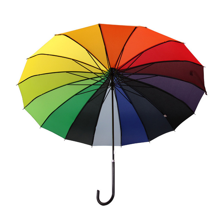 22IN*16K Rainbow Pagoda Parasol Umbrella Rain Umbrella Sun Parasol Wedding Umbrella for Women