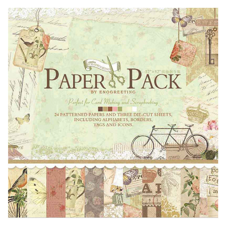 12*12IN 24 sheets Paper Pack Scrapbooking Paper Pad  Background Paper Craft Pack Scrapbooking Card Making