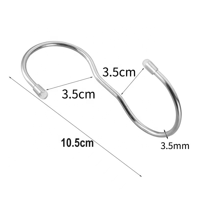 Irregular stainless steel S hook Dislocation Hangers S-shaped Storage Hooks Twist Design hook with Soft Hat for Bathroom Kitchen