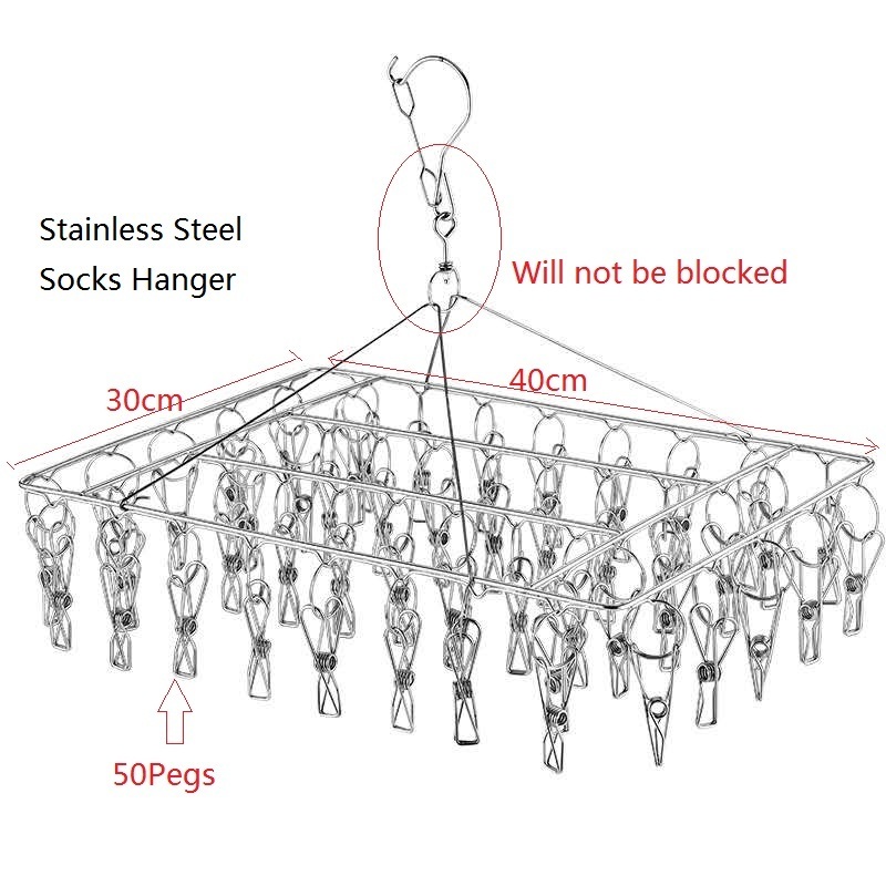 Stainless Steel clothes peg round sock and underwear hanger and Drying Rack With Pegs Hanger and rack hanger