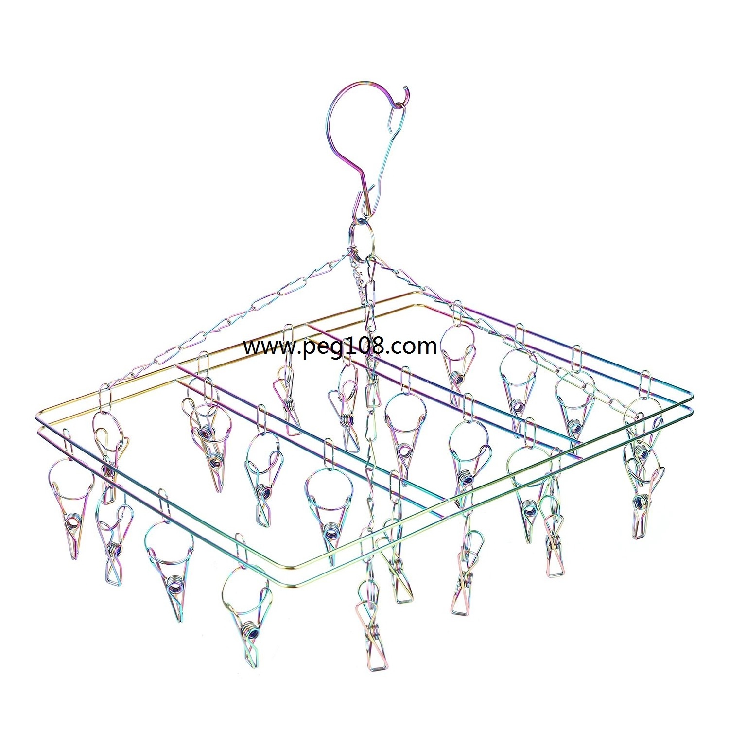 colorful Rainbow 316 Stainless Steel Sock Drying Rack With Laundry clothes peg Hang rainbow stainless steel hanger rack