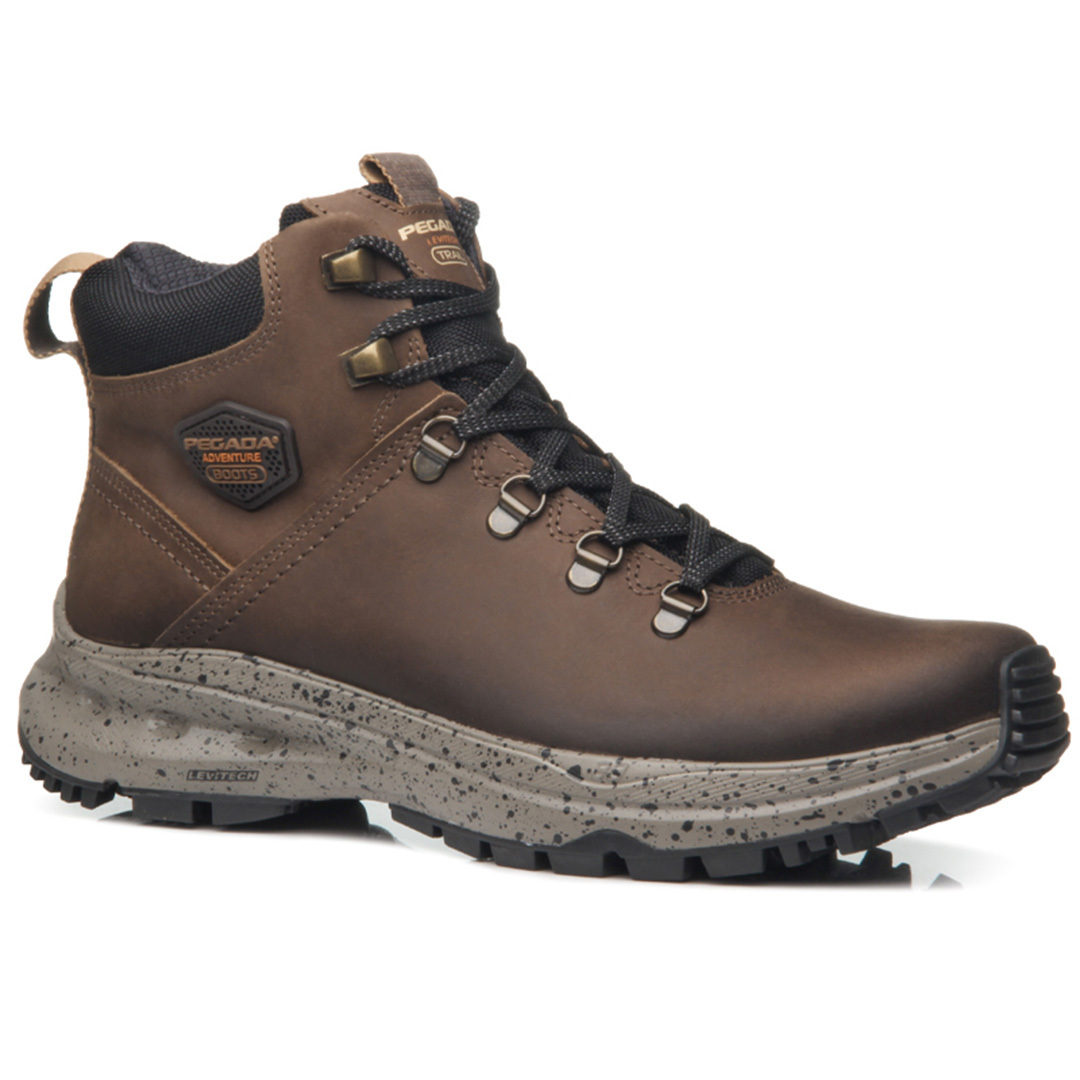 PEGADA MEN ADVENTURE CAMPBELLSBURG NUBUCK GREY-PULL UP - Dark Brown Confortable and breathable man's boots