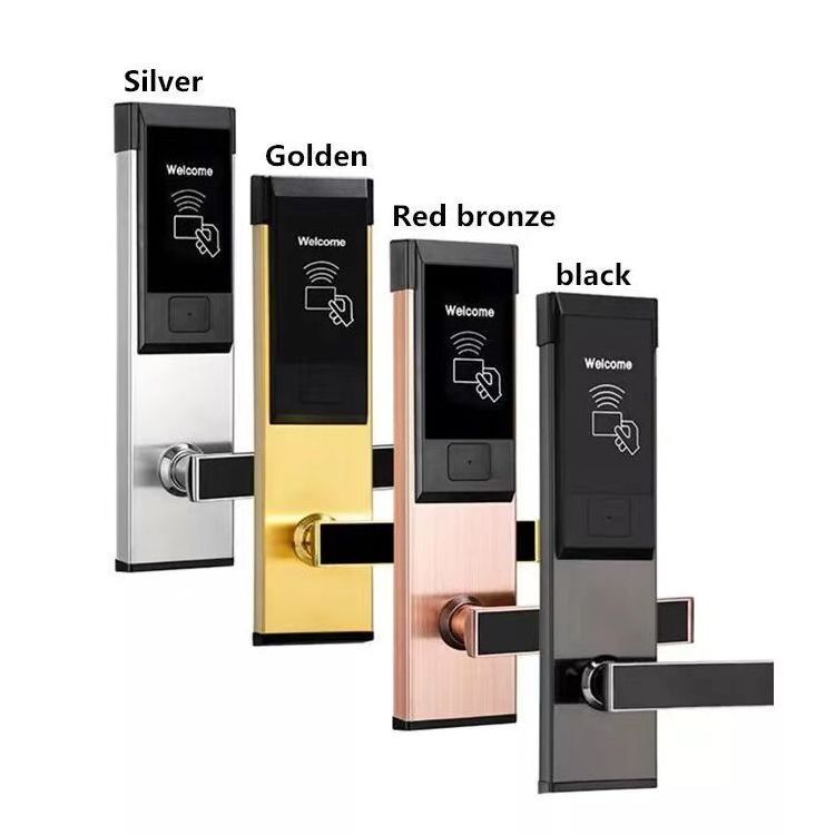 New model high quality stainless steel hotel lock with gold silver black rose gold color and free software