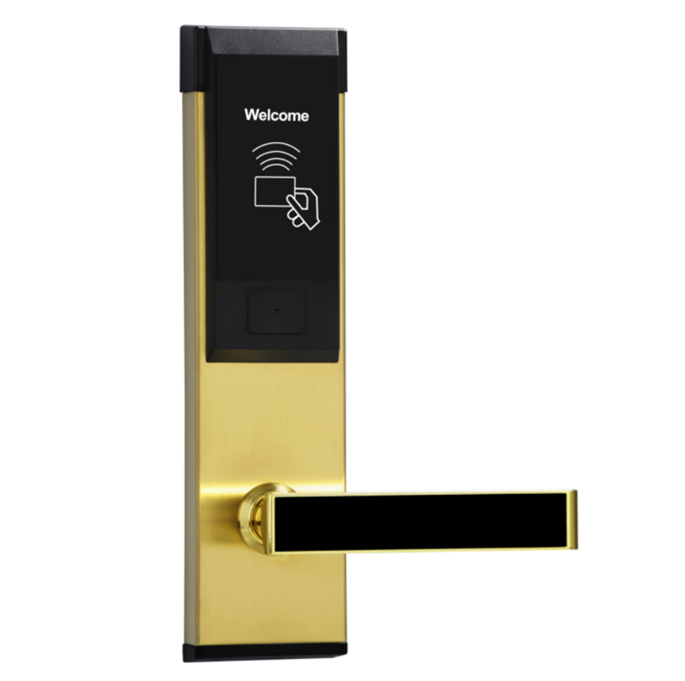 New model high quality stainless steel black hotel lock red bronze gold silver hotel door lock and free software