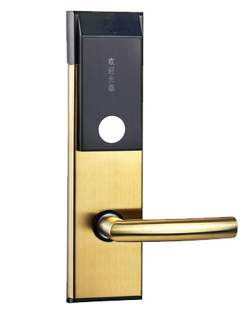 Golden hotel door lock with free software for economy hotels high quality stainless steel hotel card lock