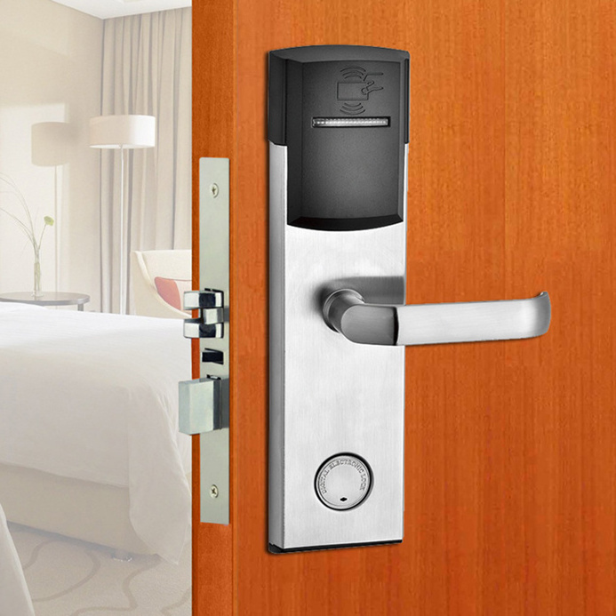 High quality cheap stainless steel hotel lock with free software smart hotel door lock card unlock