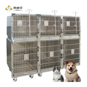 PETTIC  Veterinary Stainless steel dog mother breeding foster kennel cabinet display pet shop hospital cage