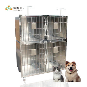 PETTIC Combined Stainless Steel Foster Dog Cage Hospital Dedicated Inpatient Medium and Mmall multi-layer Stackable Pet Cage