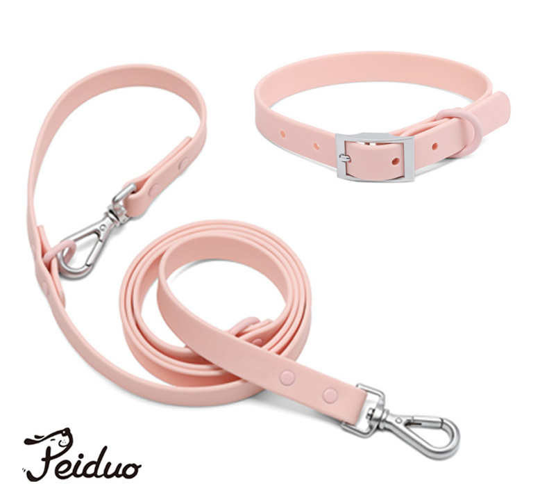 Hot Sale PVC Rubber Dog Leash Silicone Dog Collar TPU Dog Collar And Leash Set Personalized