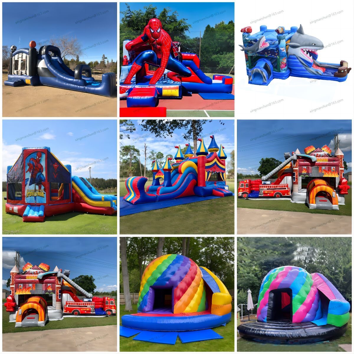 Hot Sale commercial spider man bouncy castle slide combo inflatable bouncer   jumping castle for kids