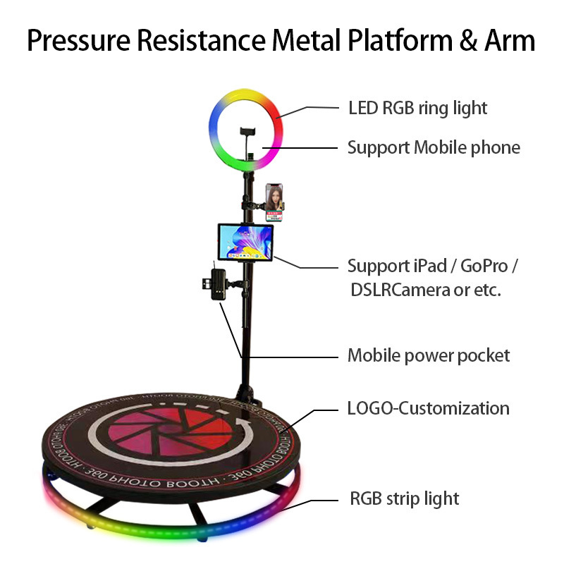 Made in China spin camera platform 360 photo booth rotating machine Fully automatic selfie magic cabina de foto 360 photo booth