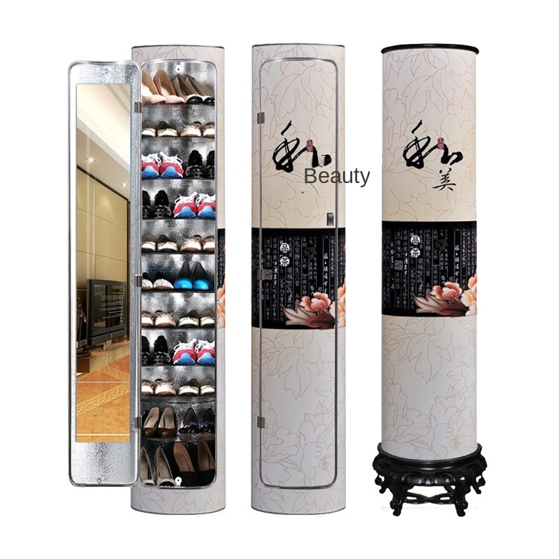 360-Degree Rotating Shoe Cabinet Home Doorway Shoe Rack Sterilization and Disinfection round  Storage Cabinet