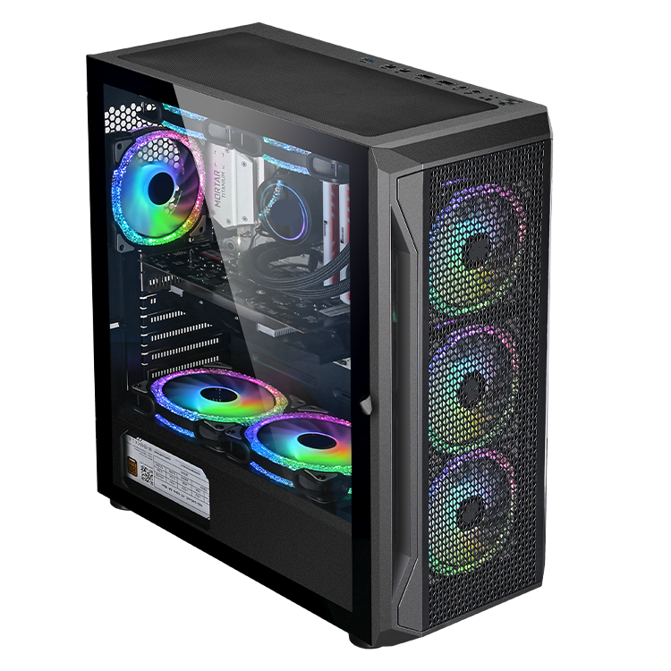 E-ATX PC Tower Computer Cabinet Side Open Glass Window 3.0USB Mesh Front Panel Computer Gaming Case