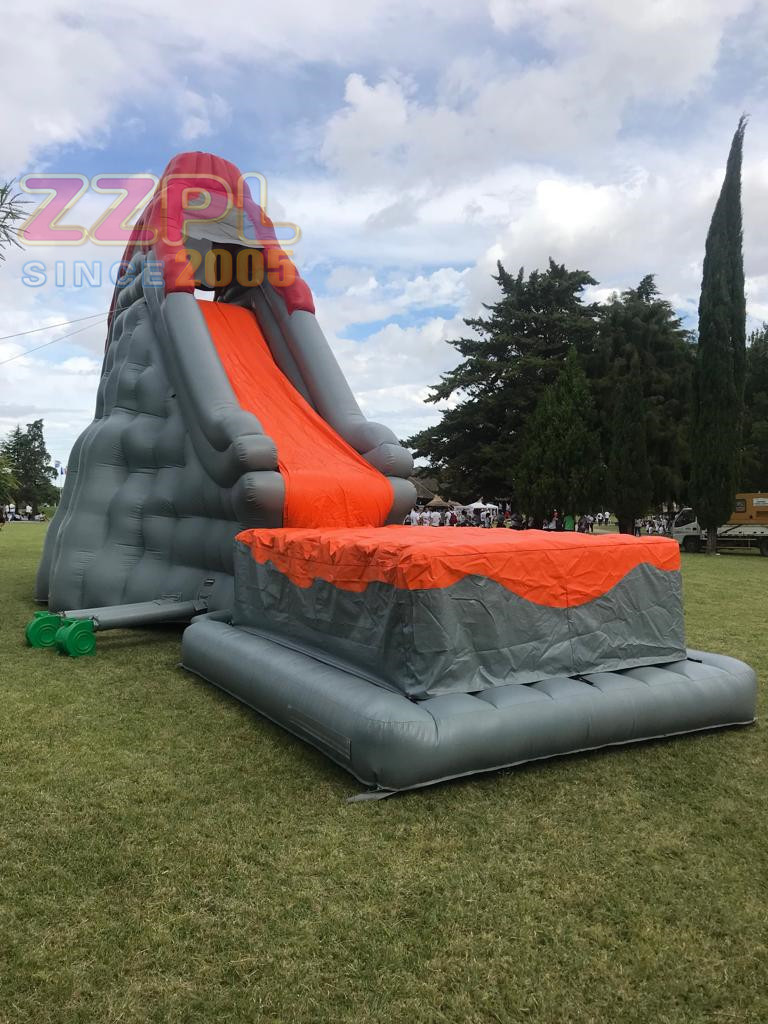 Large PVC Inflatable Volcano Water Slide Inflatable Beach Slide