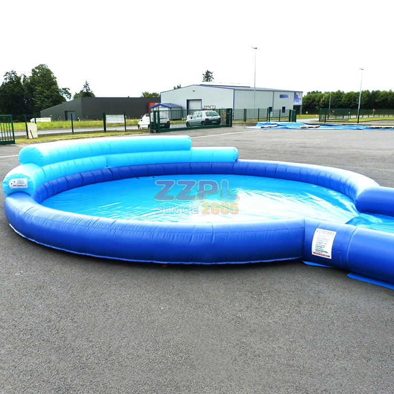 ZZPL Commercial amusement park water long inflatable slip and slide with pool for sale Cheap slip n slides for adult and kids