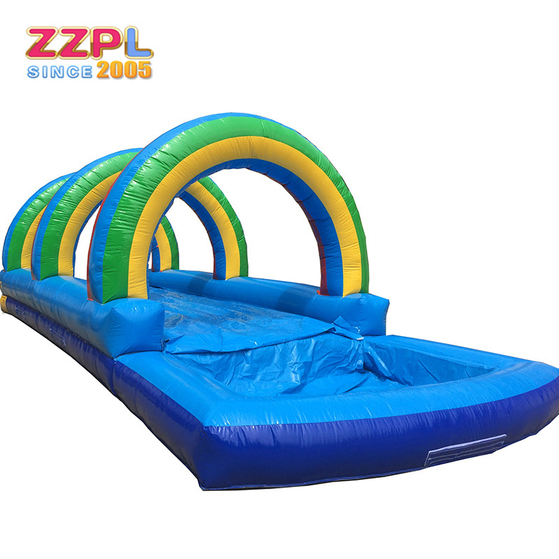 inflatable water slippery slide water slip slide with pool