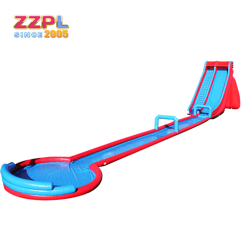 ZZPL Commercial amusement park water long inflatable slip and slide with pool for sale Cheap slip n slides for adult and kids