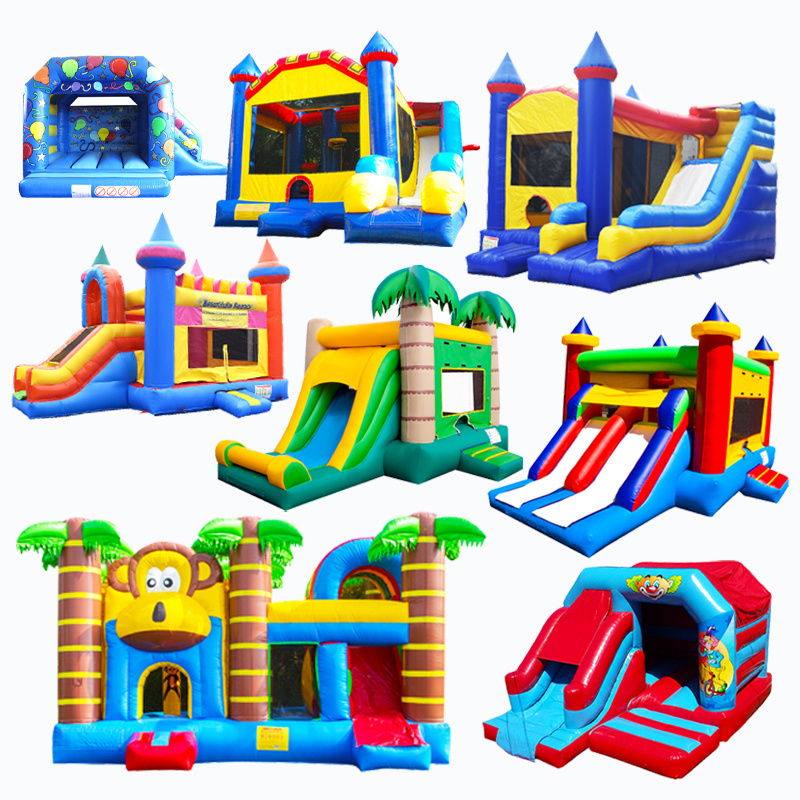 Large Inflatable Castle Bouncy House Police Car Jumper Bouncer With Side For Kids White Bounce Wedding Spiderman Jumping