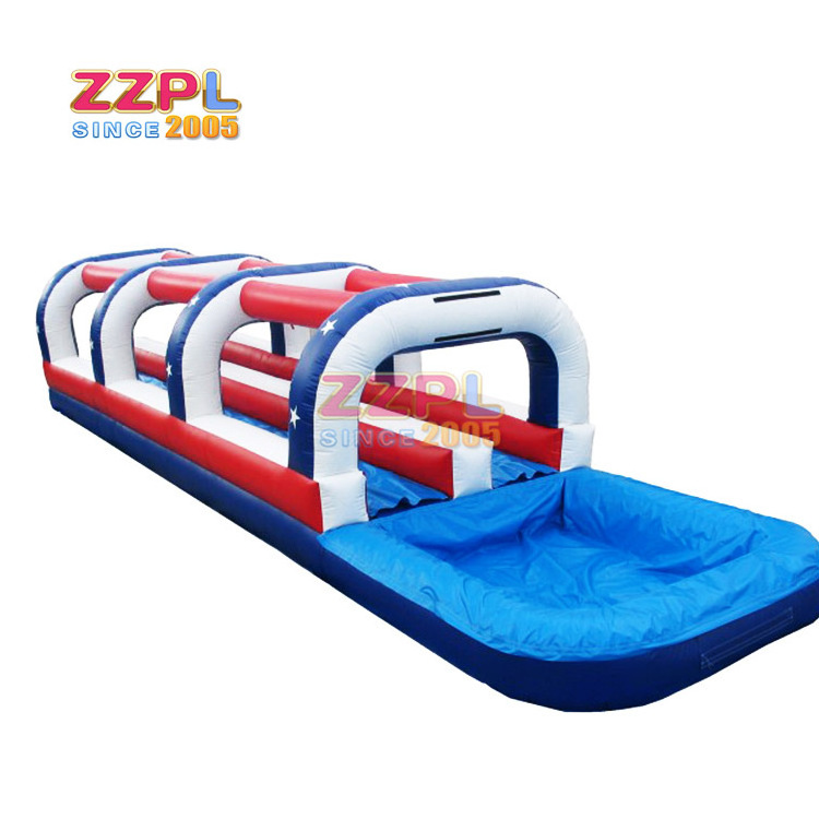 inflatable water slippery slide water slip slide with pool