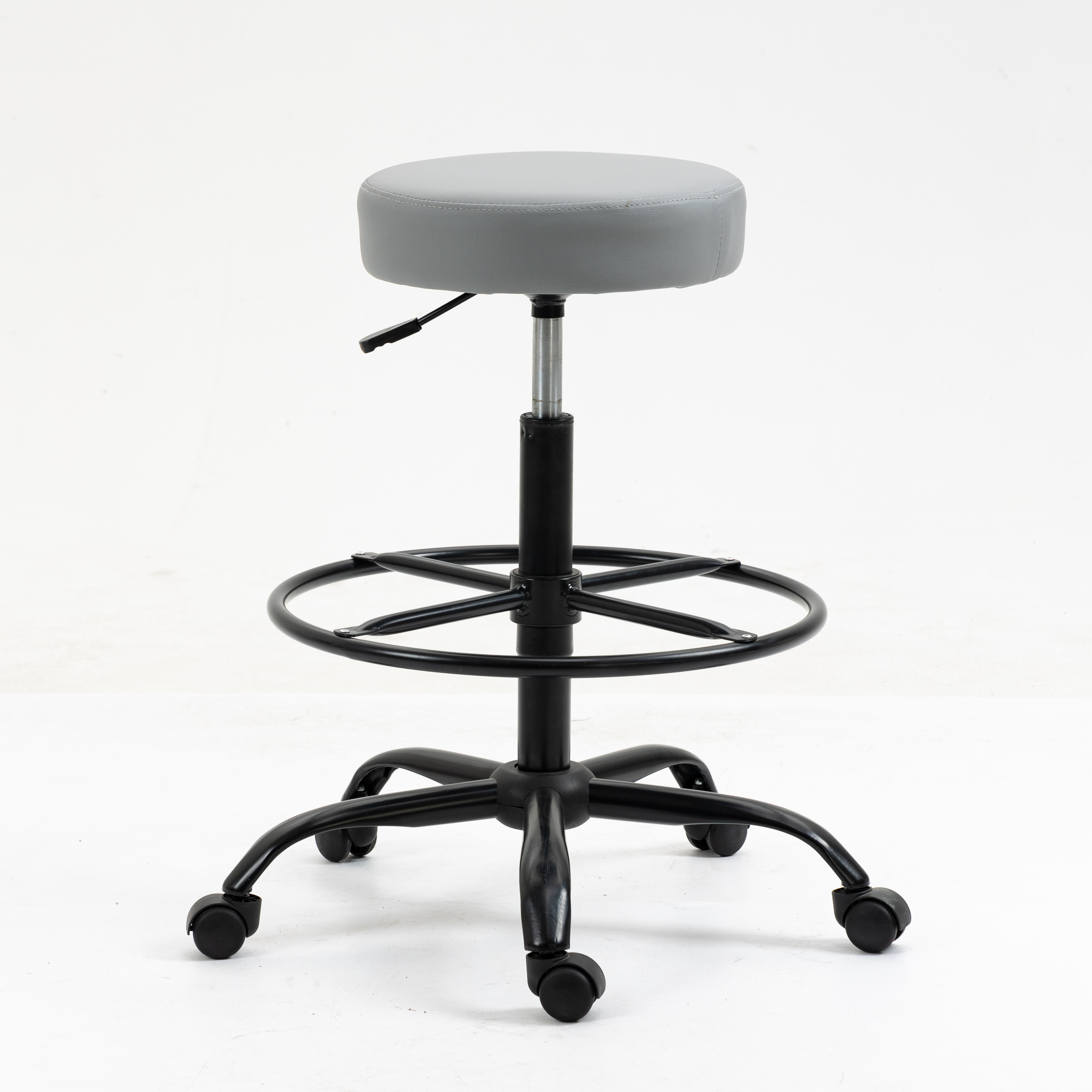 360 Degree Swivel Flexible Mobile Bar Stool with Backless Round Bar Chairs Metal Modern Commercial Furniture Swing Out Bar Stool